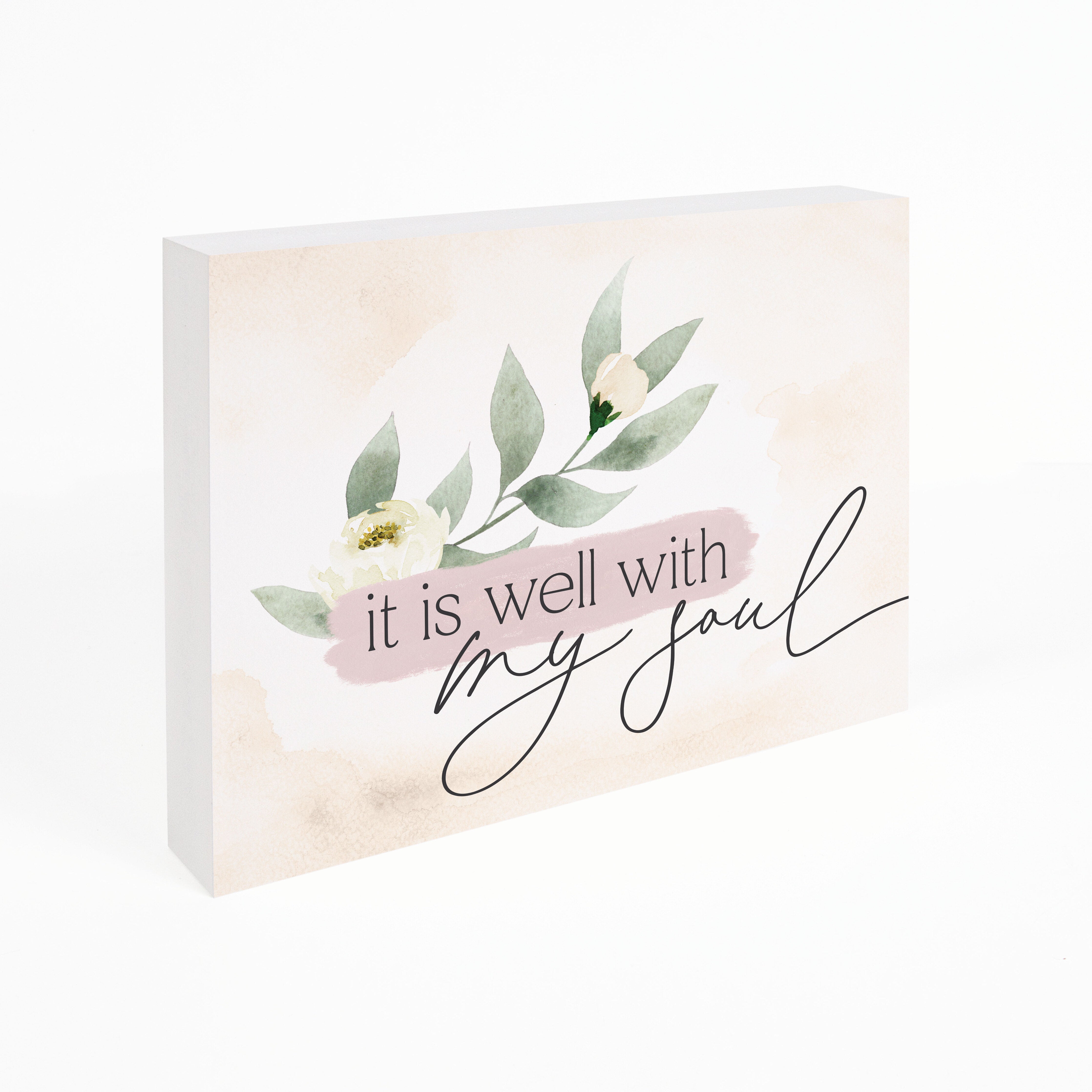 **It is Well With My Soul Double Sided Block Reversible Décor