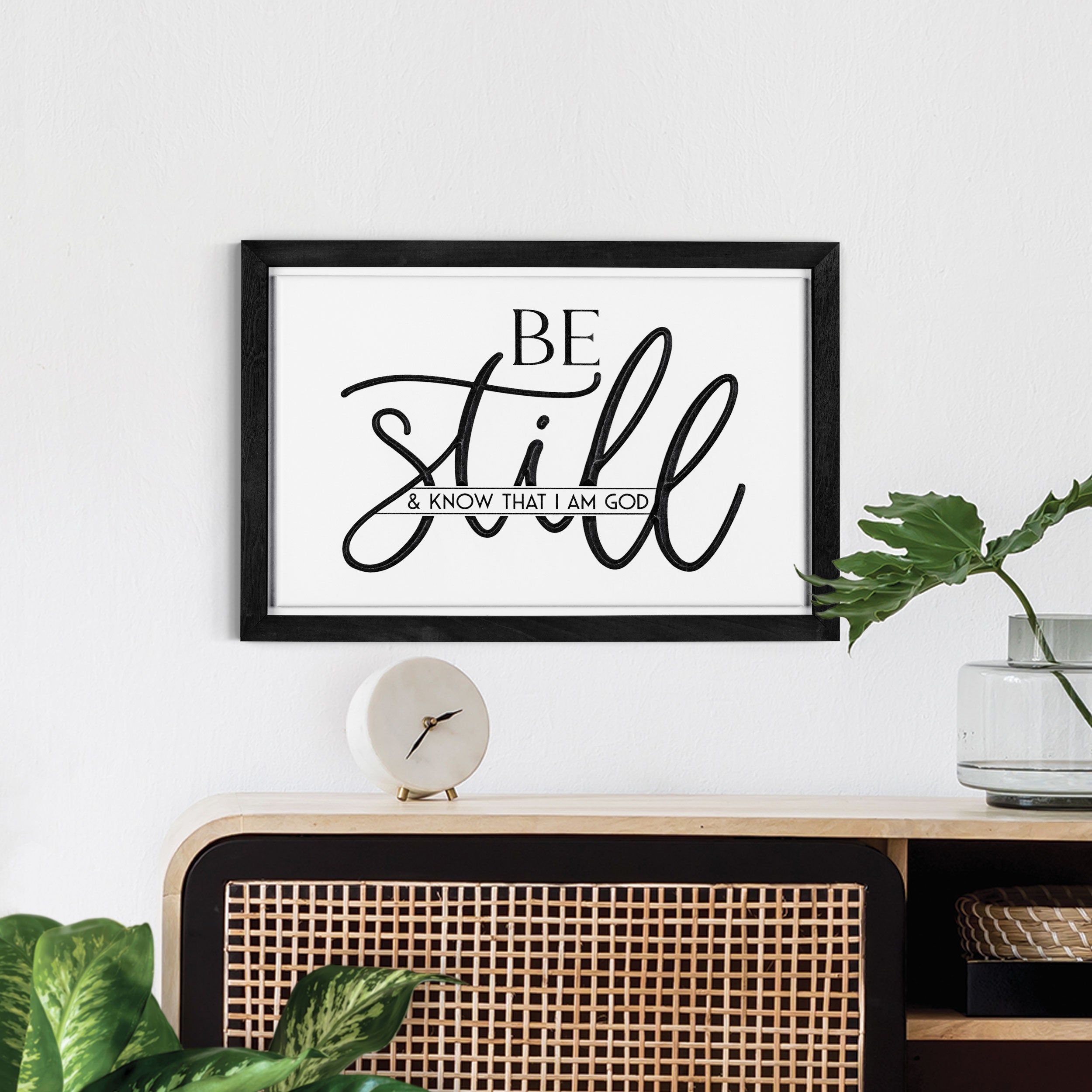 **Be Still And Know That I Am God Carved & Framed Art
