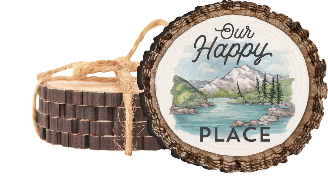 Our Happy Place Barky Coaster 4-pack