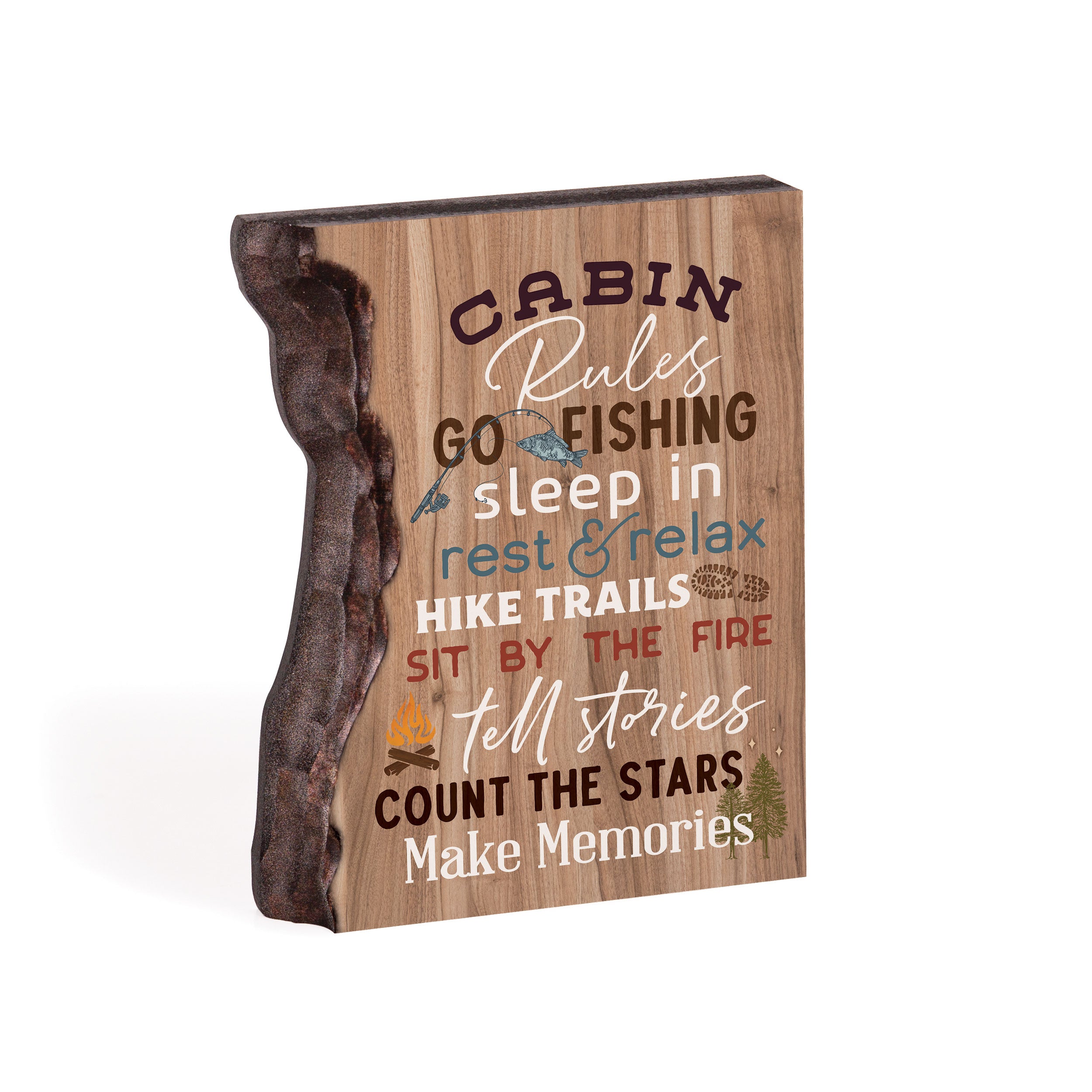 Cabin Rules Go Fishing Sleep In Rest And Relax Barky Sign