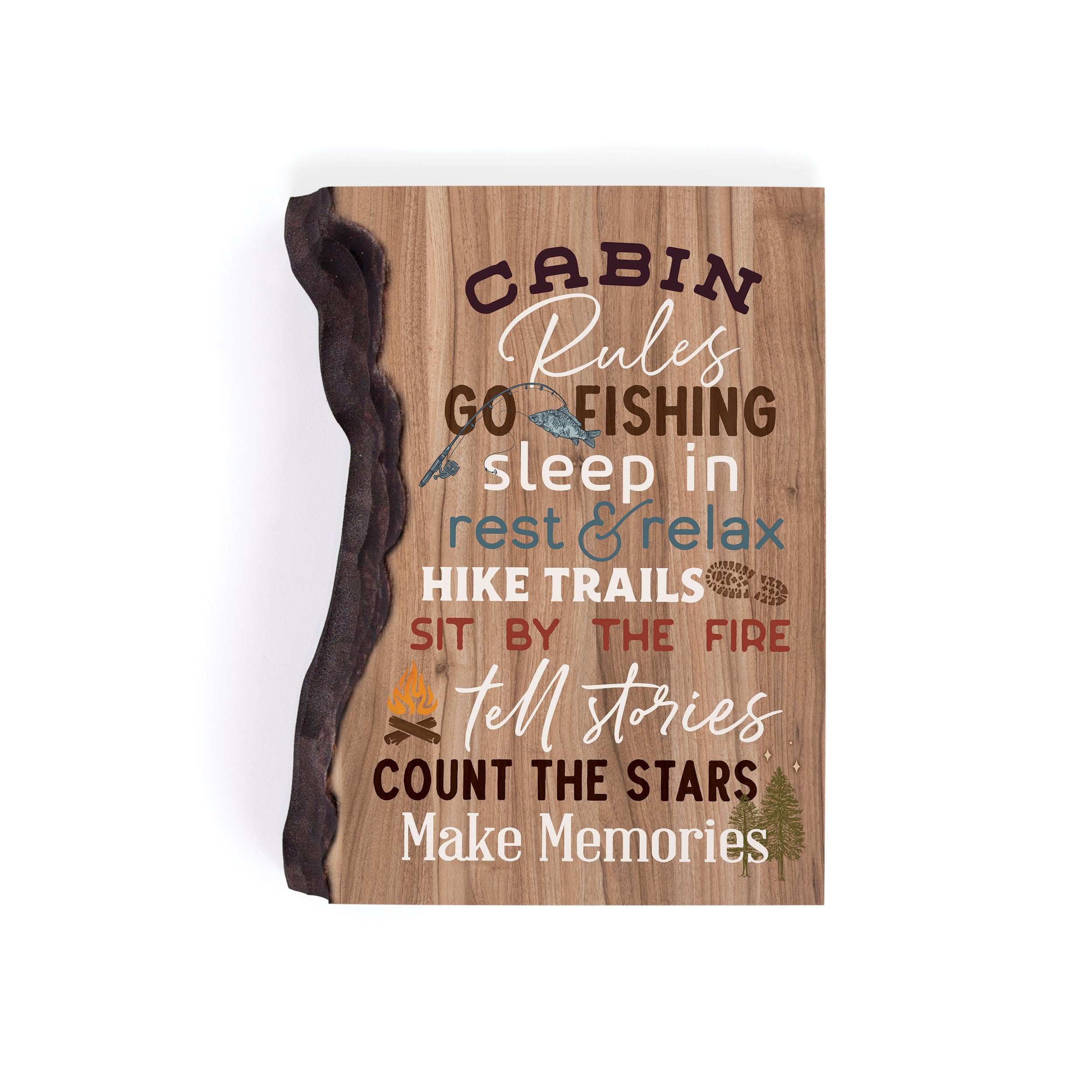 Cabin Rules Go Fishing Sleep In Rest And Relax Barky Sign
