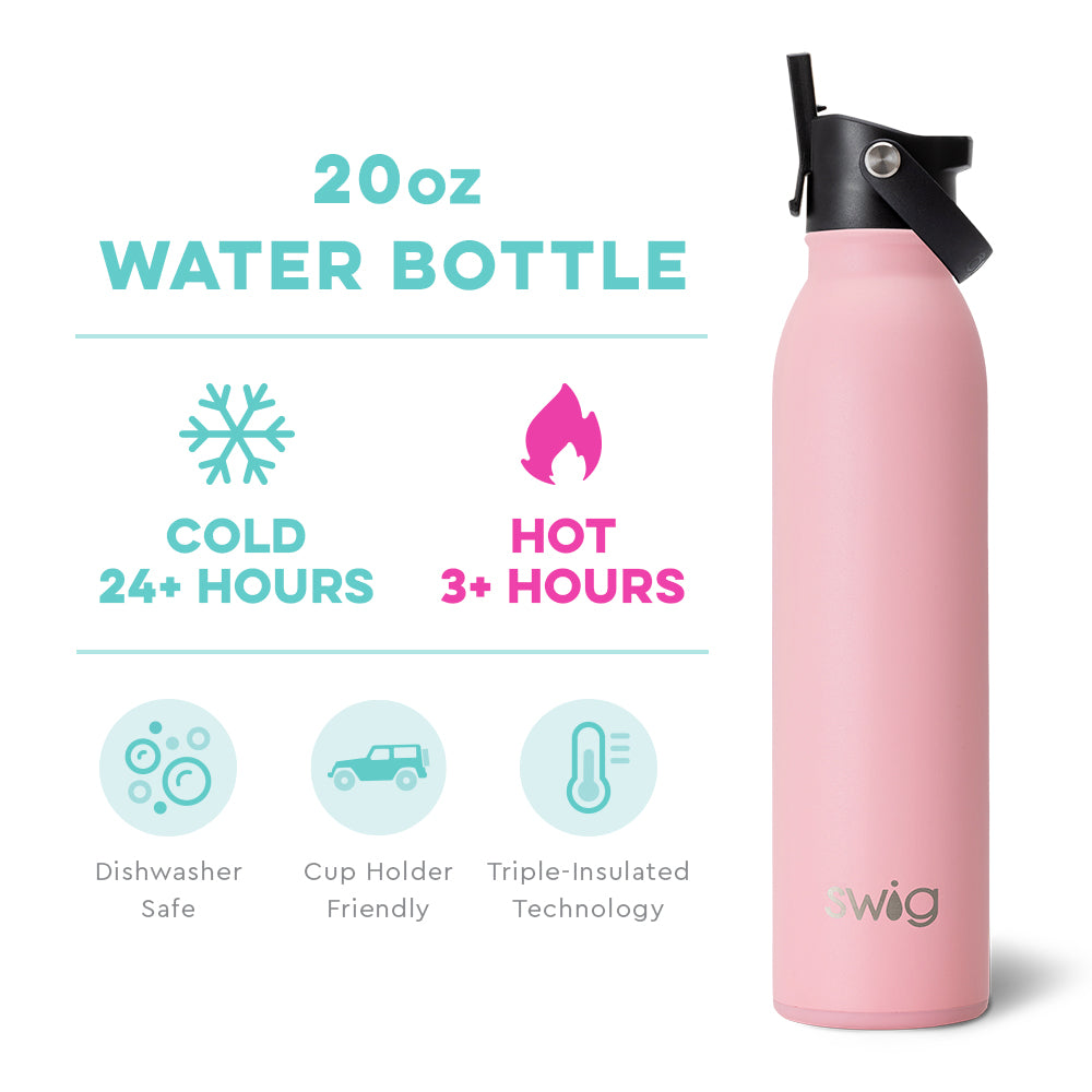 Personalized Swig Blush Flip + Sip Water Bottle (20oz)