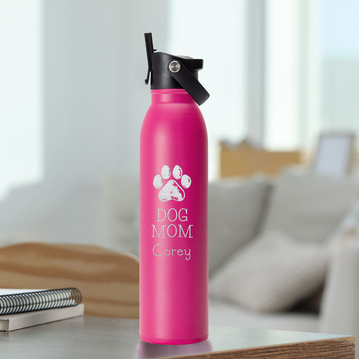 Personalized Swig Hot Pink Flip + Sip Water Bottle (20oz)
