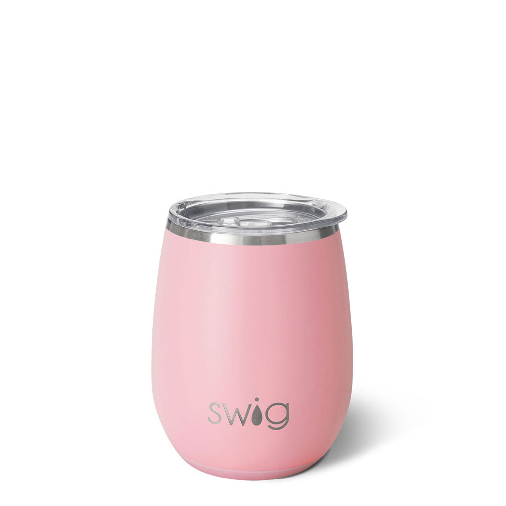 **Personalized Swig Blush Stemless Cup (14oz)