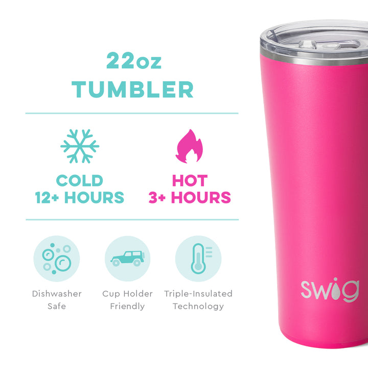 Personalized Swig Hot Pink Tumbler (22oz)