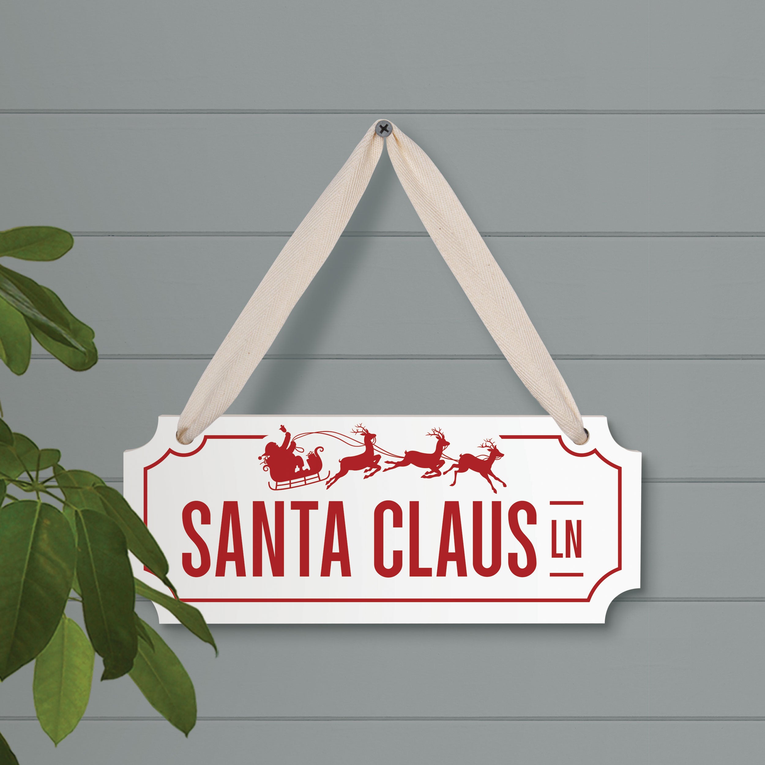 Santa Claus Lane Ornate Hanging Sign