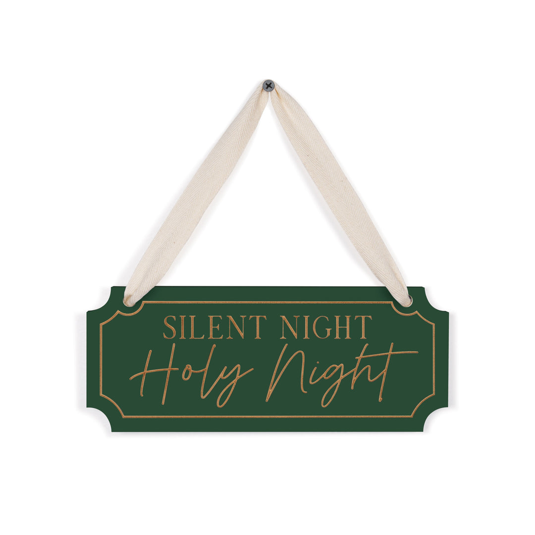 Silent Night Holy Night Ornate Hanging Sign