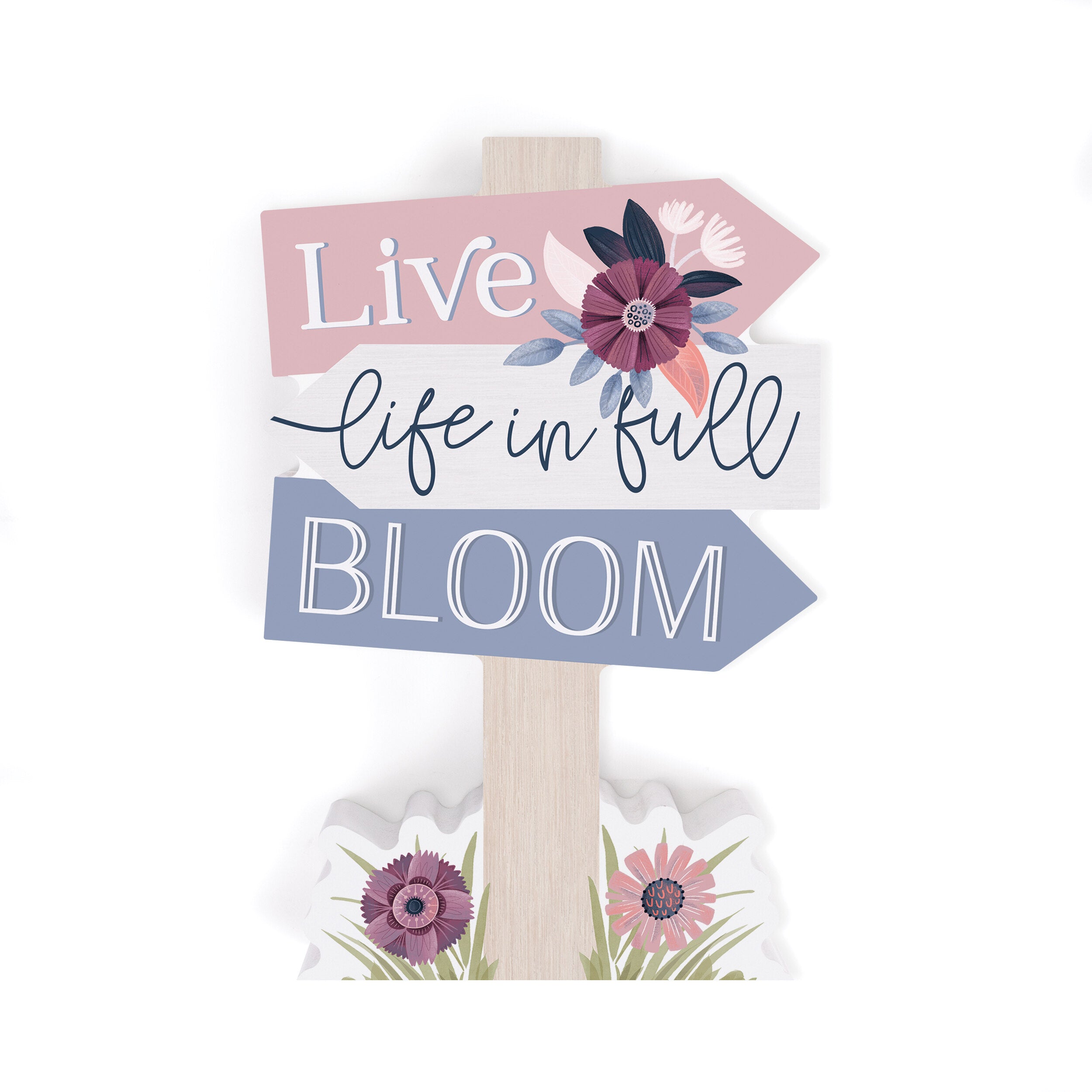 **Live Life In Full Bloom Arrow Sign Shape Décor