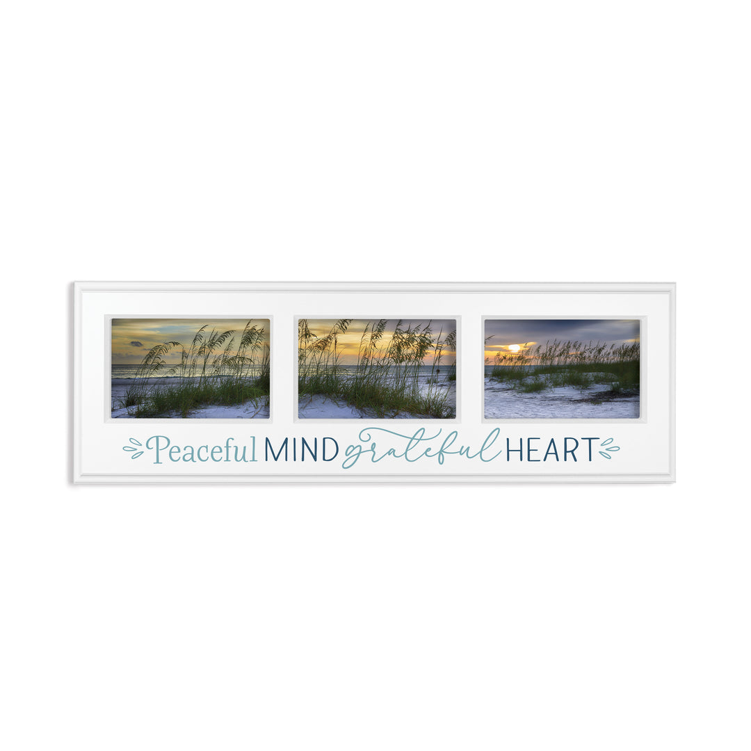 Peaceful Mind Grateful Heart Carved Framed Art