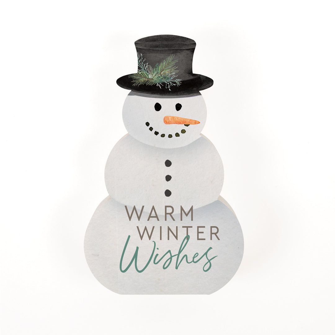 Warm Winter Wishes Snowman Shape