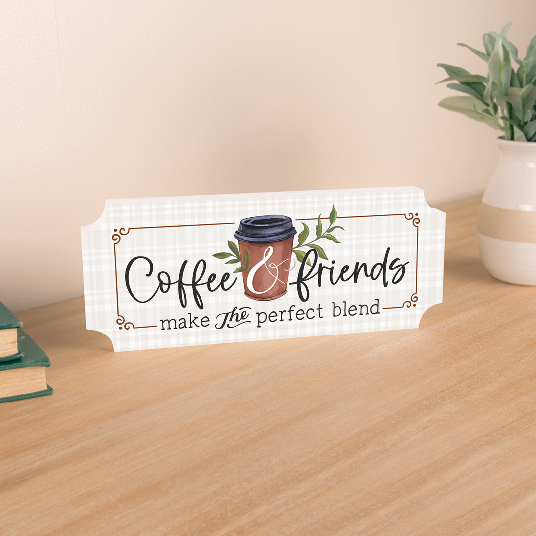 Coffee & Friends Make The Perfect Blend Ornate Tabletop Décor