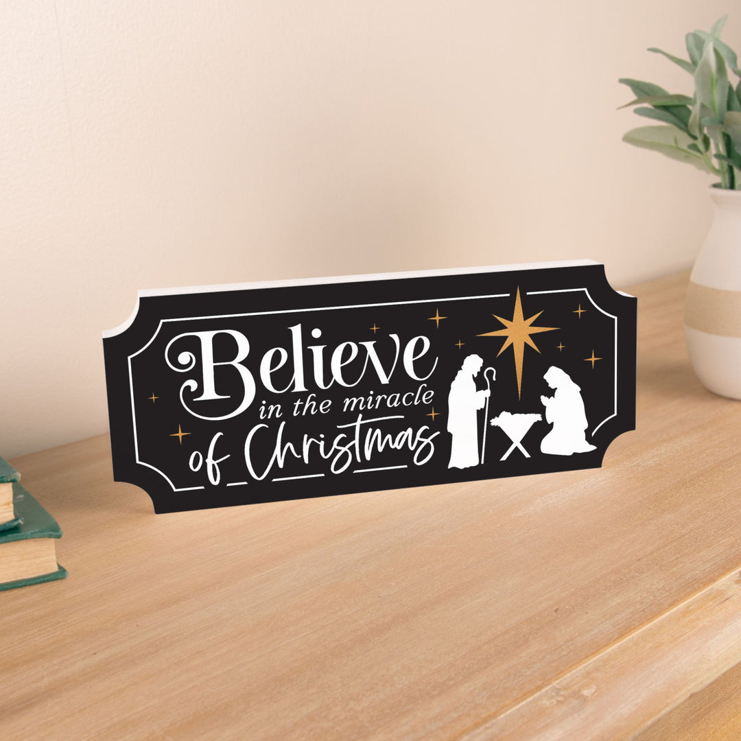 Believe In The Miracle Of Christmas Ornate Tabletop Décor
