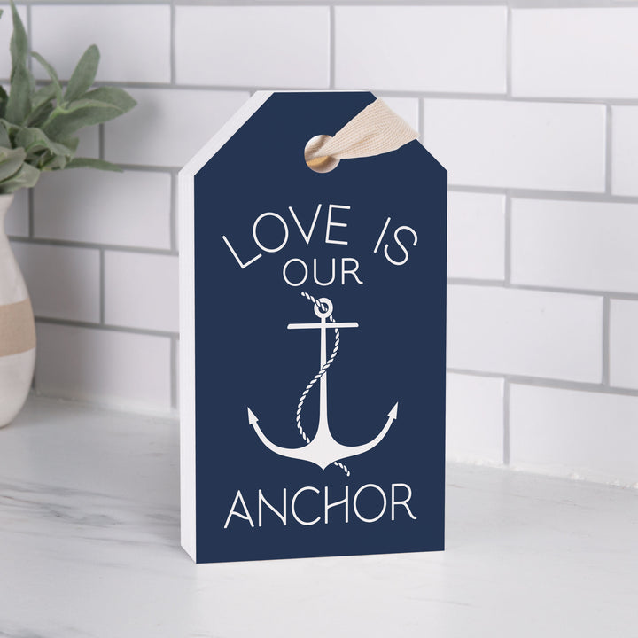 Love Is Our Anchor Tag Shape Décor