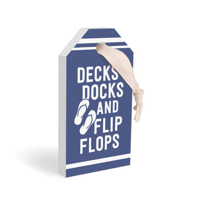 Decks, Docks, & Flip Flops Tag Shape Décor