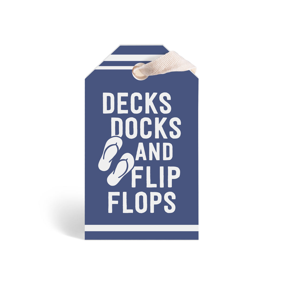 Decks, Docks, & Flip Flops Tag Shape Décor