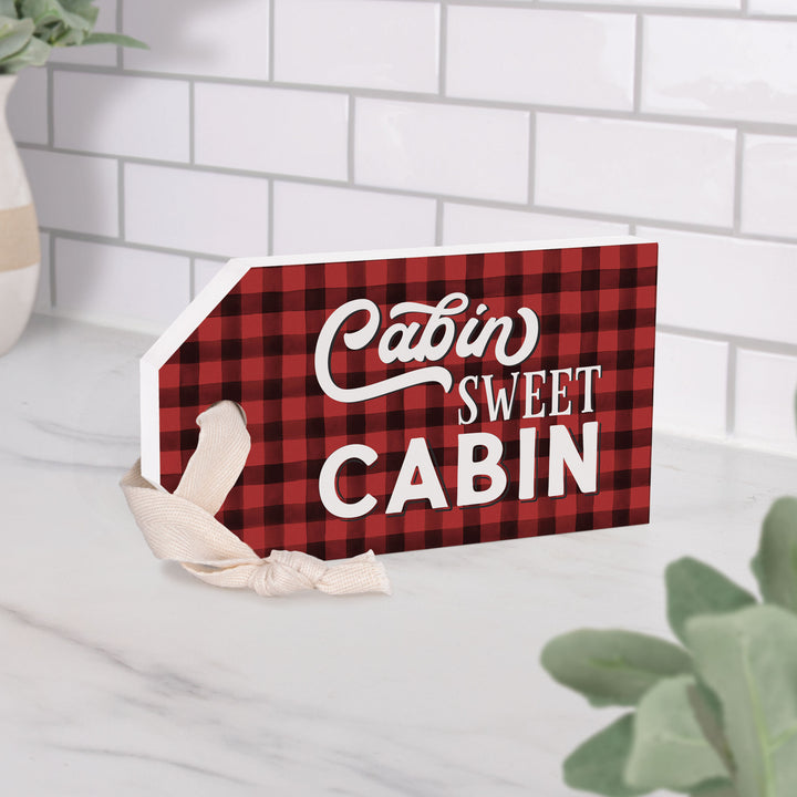 Cabin Sweet Cabin Tag Shape Décor