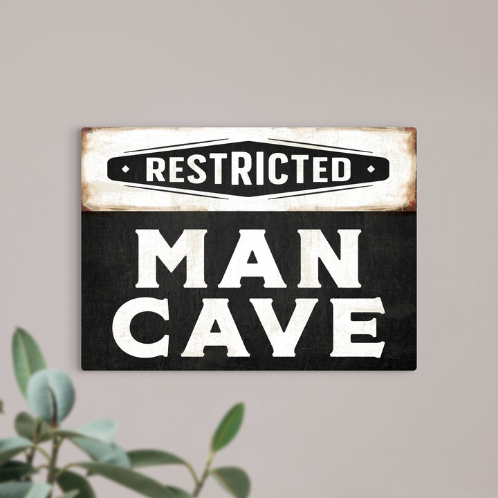 Restricted Man Cave Metal Sign