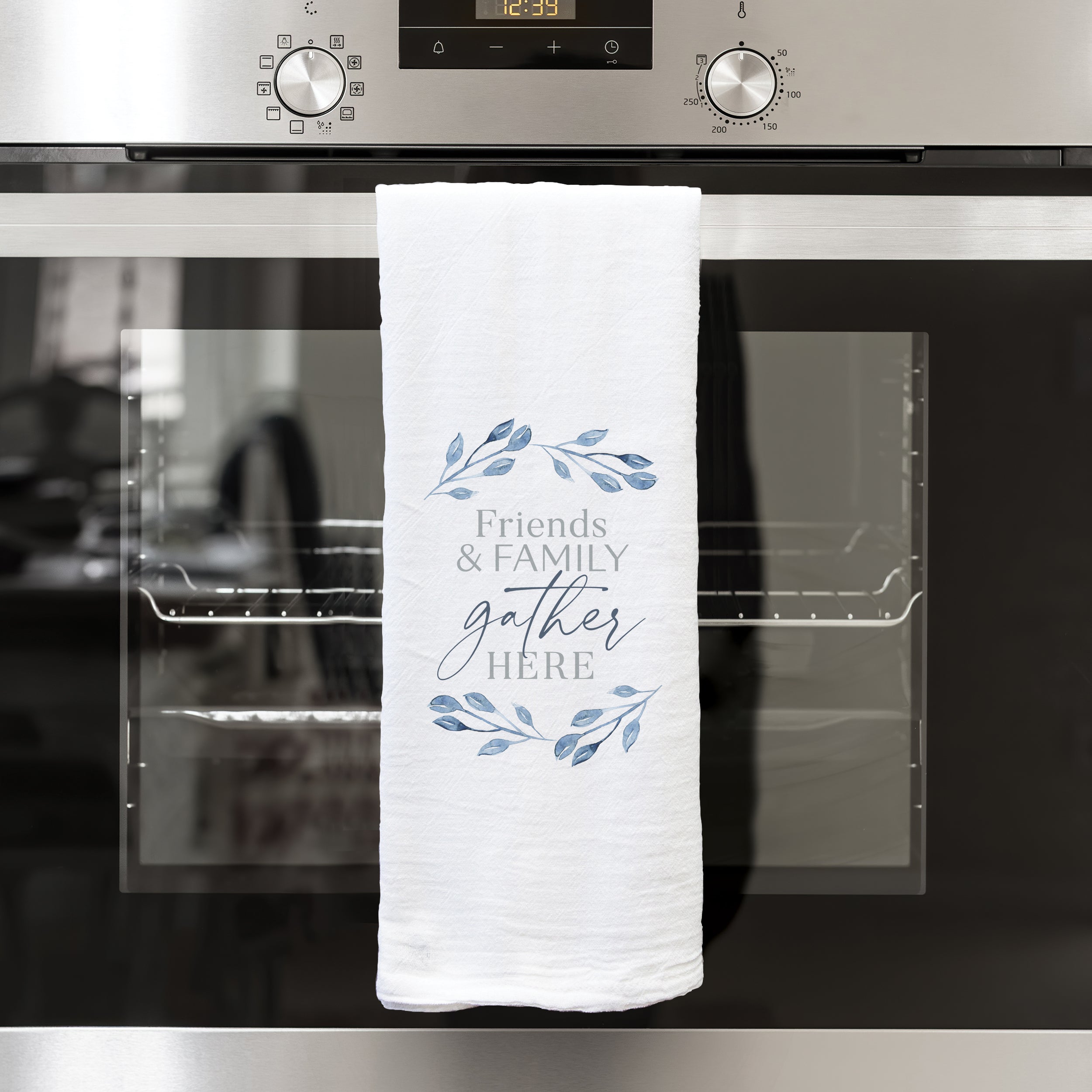 **Friends And Family Gather Here Tea Towel