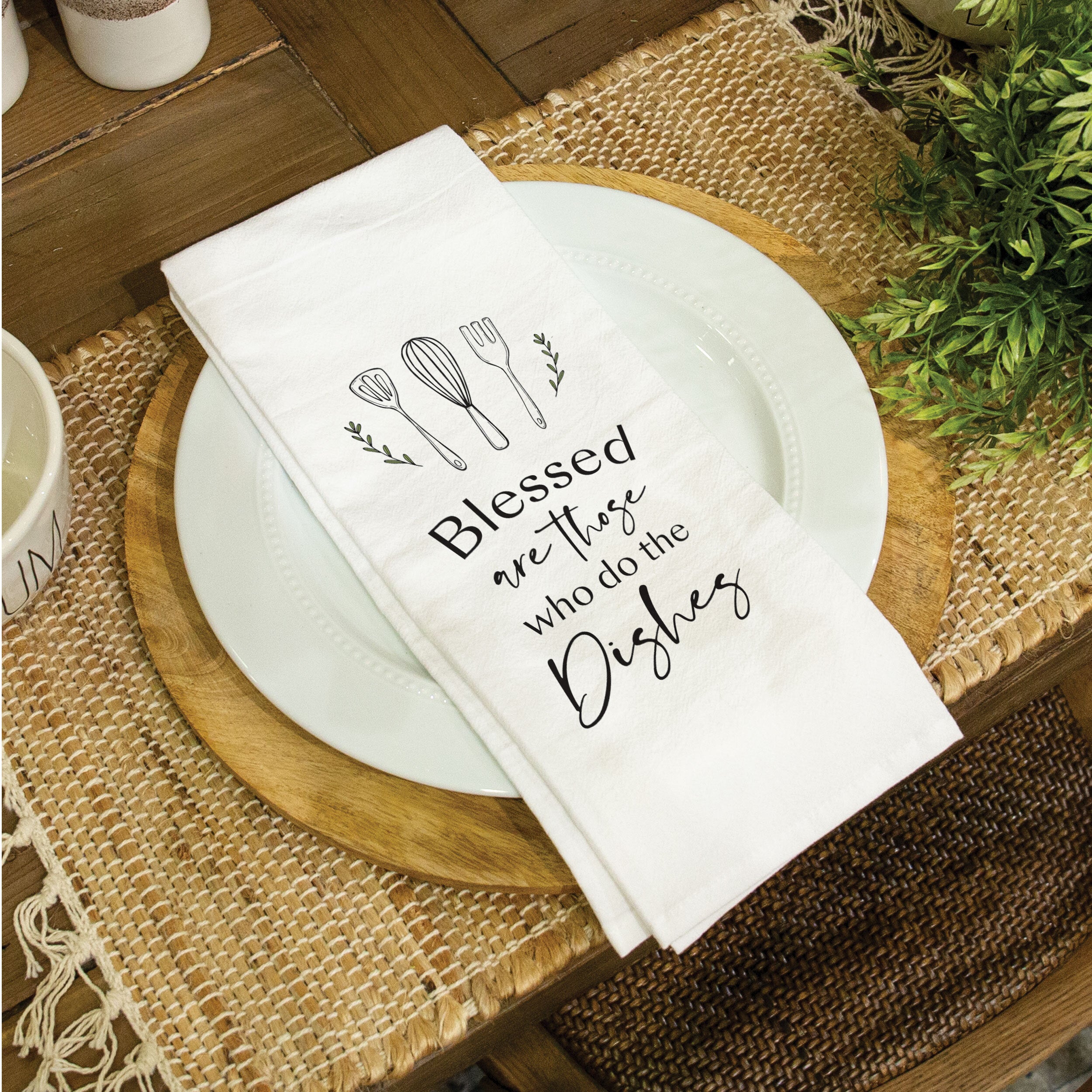 Blessed Are Those Who Do The Dishes Tea Towel
