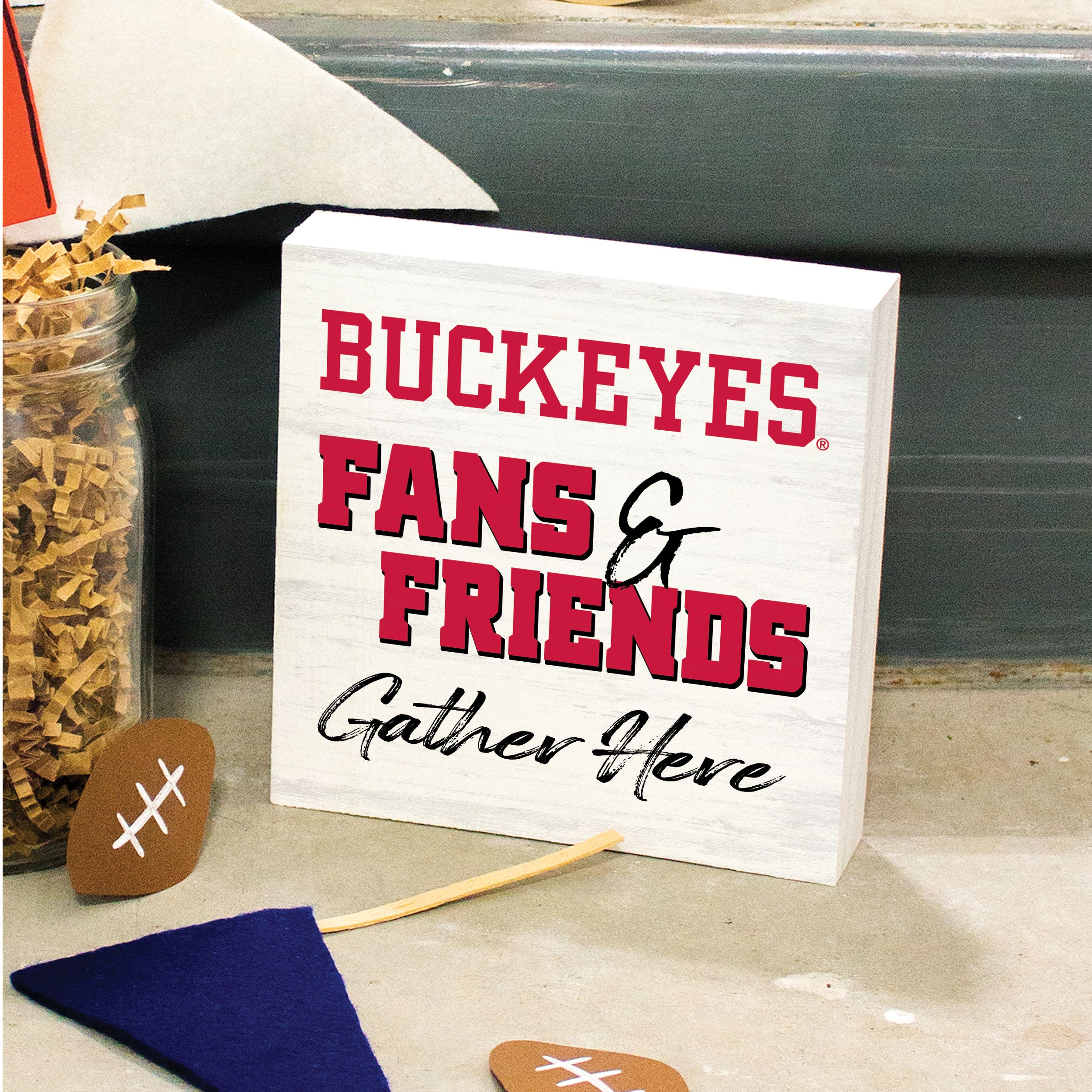 Fans & Friends Gather Here - The Ohio State University Word Blocks