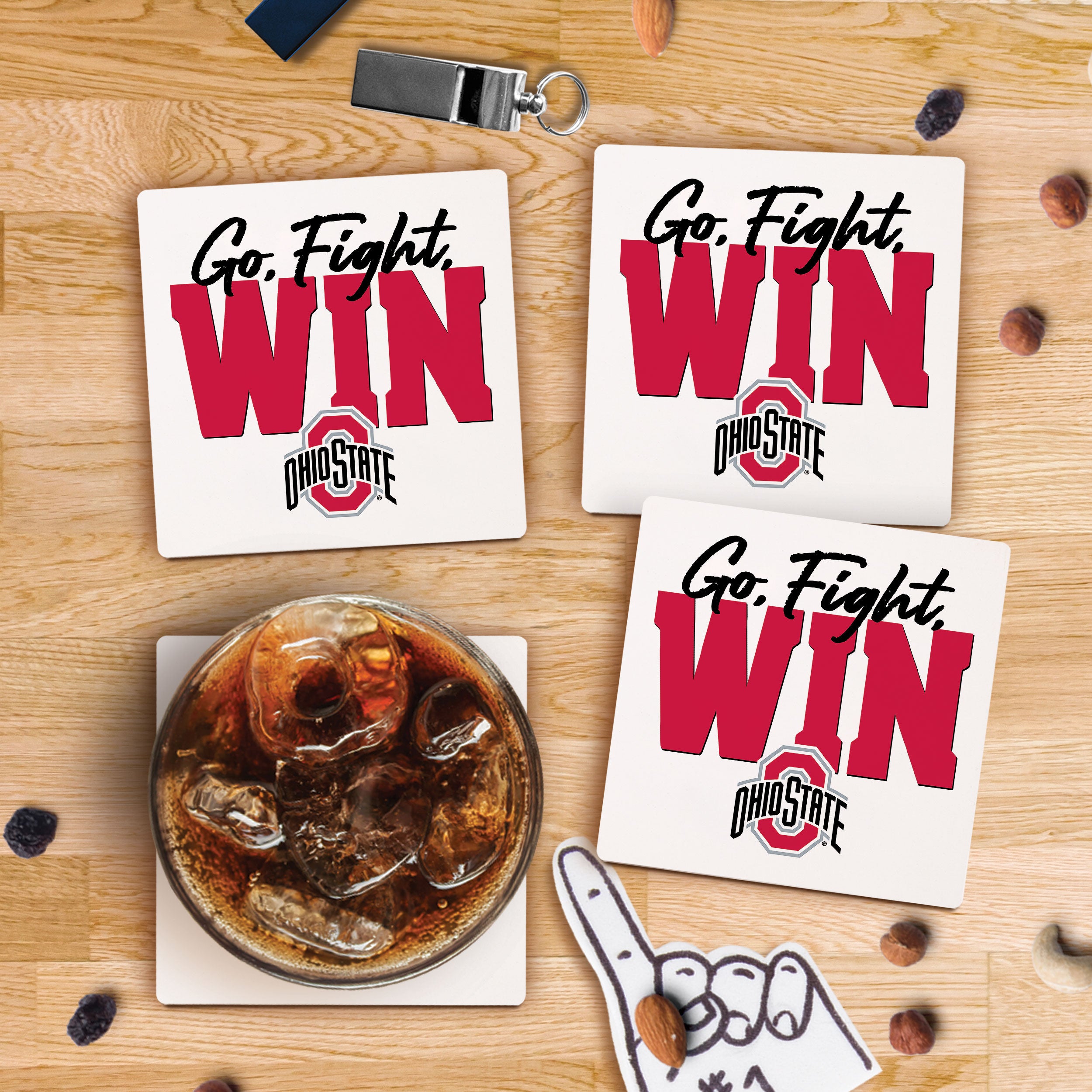 Go Fight Win - The Ohio State University Ceramic Coasters