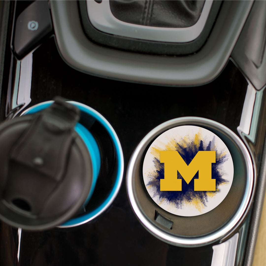 Color Splash Logo - University of Michigan Car Coaster