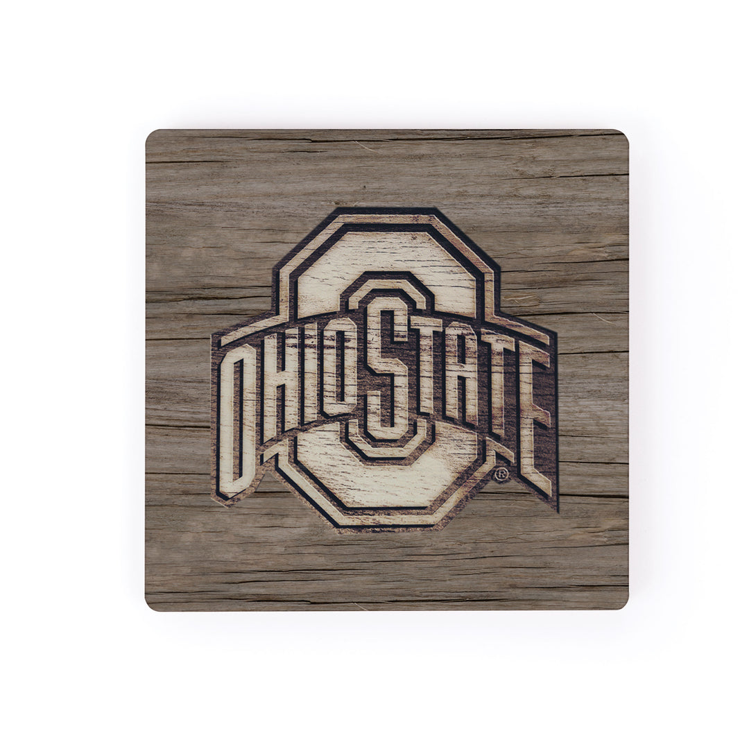 Team Logo Woodgrain - The Ohio State University Magnet