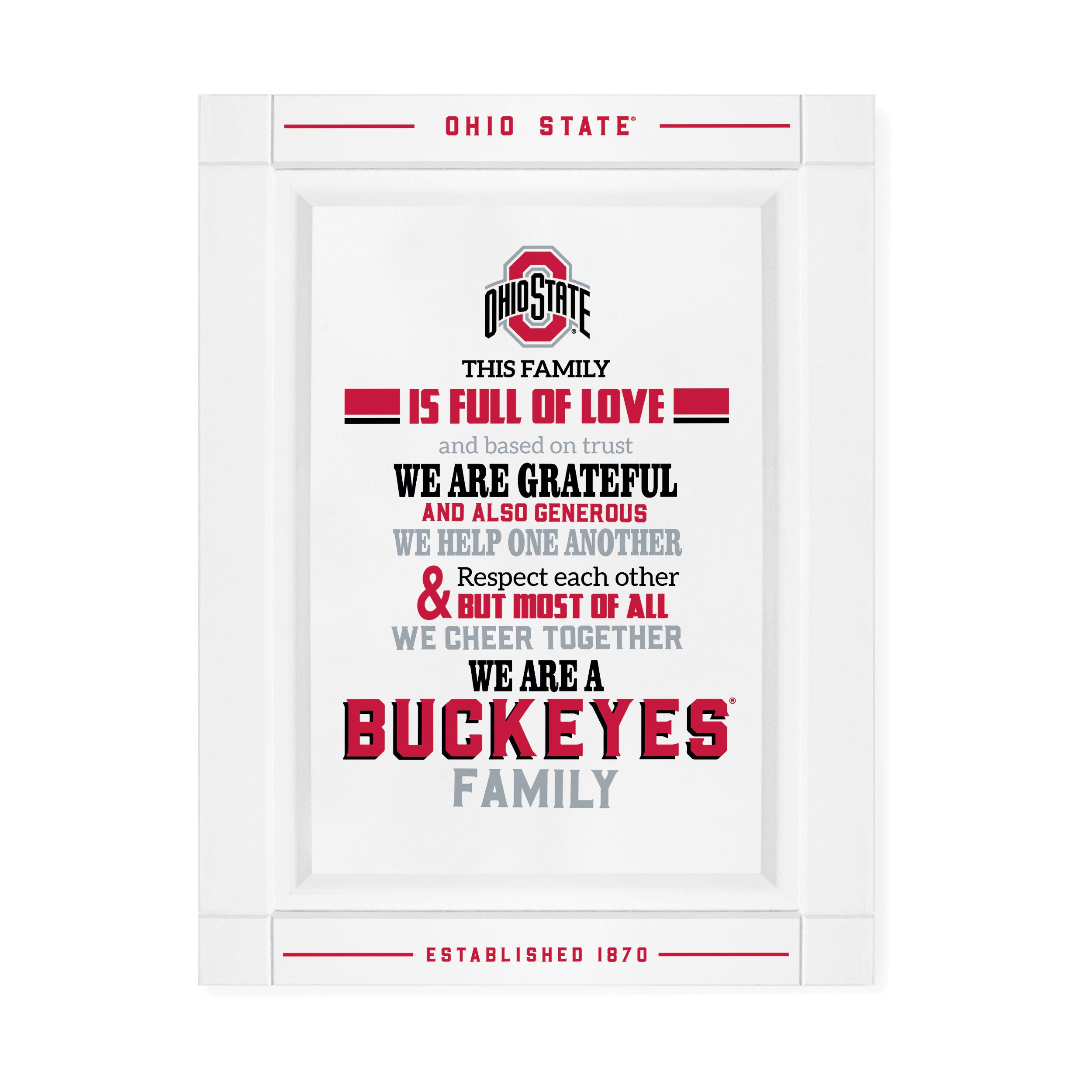 Ohio State Buckeyes This Family Wall Sign