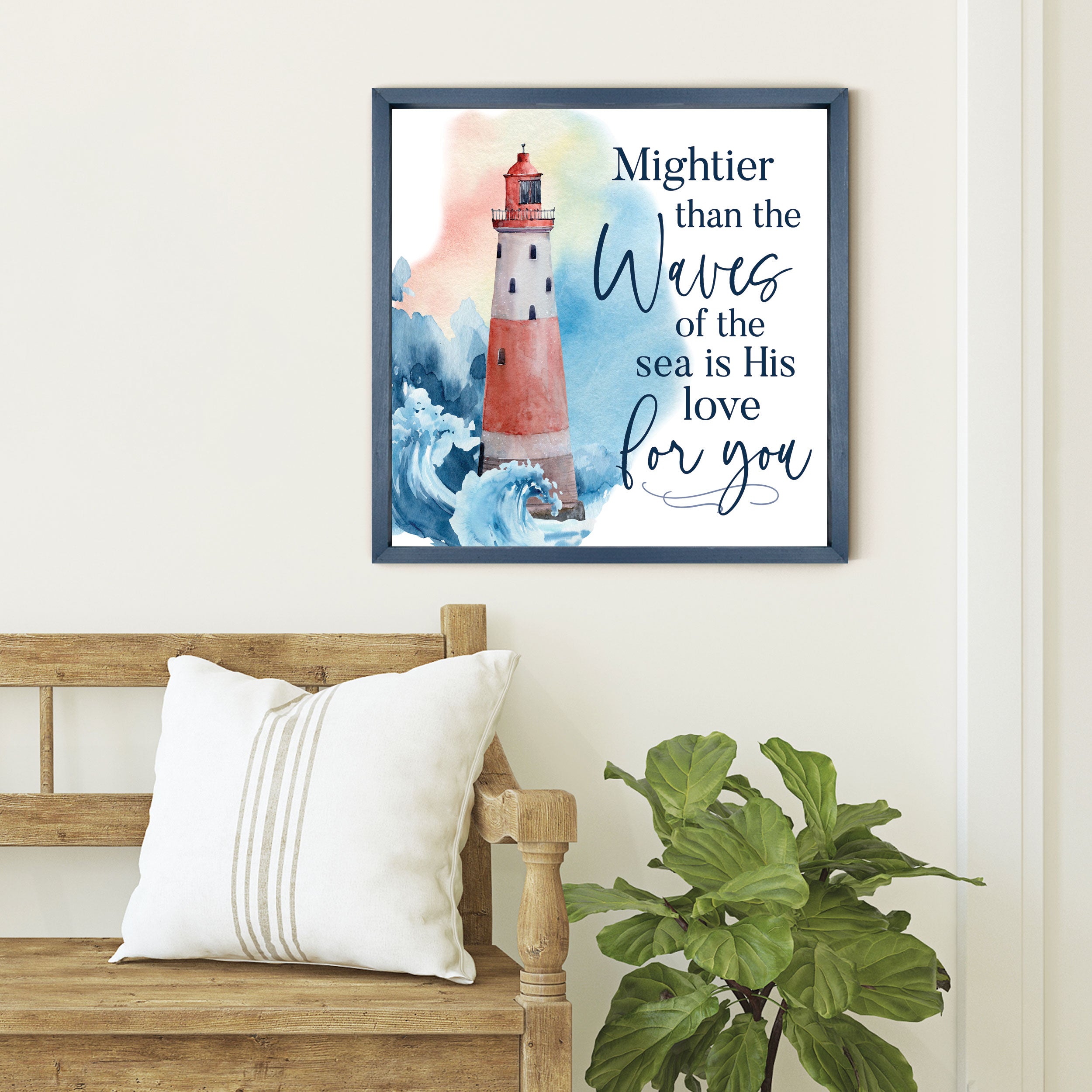 Mightier Than The Waves Of The Sea Is His Love For You Framed Art