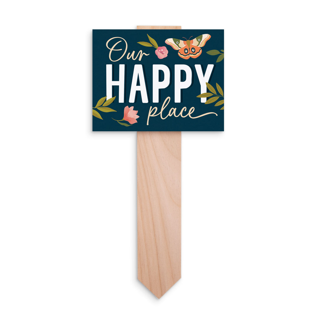 Our Happy Place Garden Sign