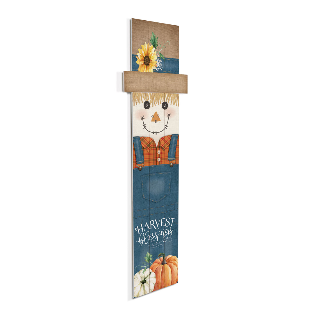 Harvest Blessings Scarecrow Outdoor Porch Sign