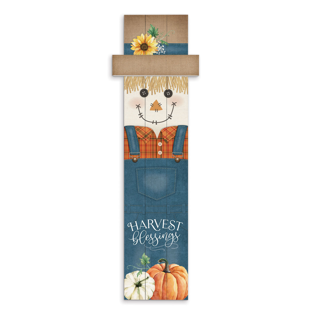 Harvest Blessings Scarecrow Outdoor Porch Sign
