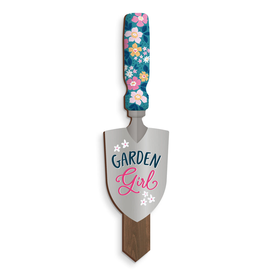 Garden Girl Shovel Garden Sign
