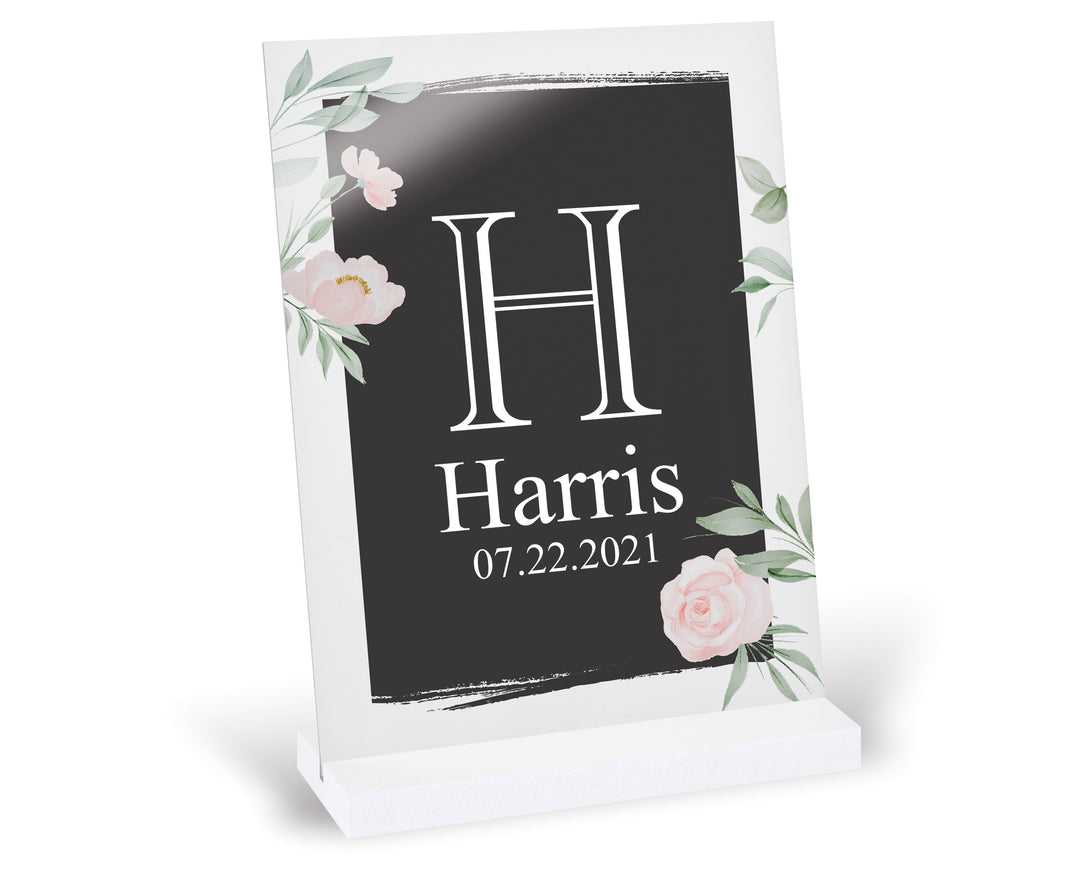**Personalized Floral Acrylic Sign