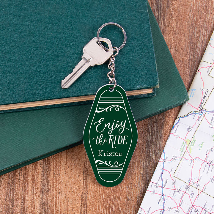 Personalized Green Vintage Keychain