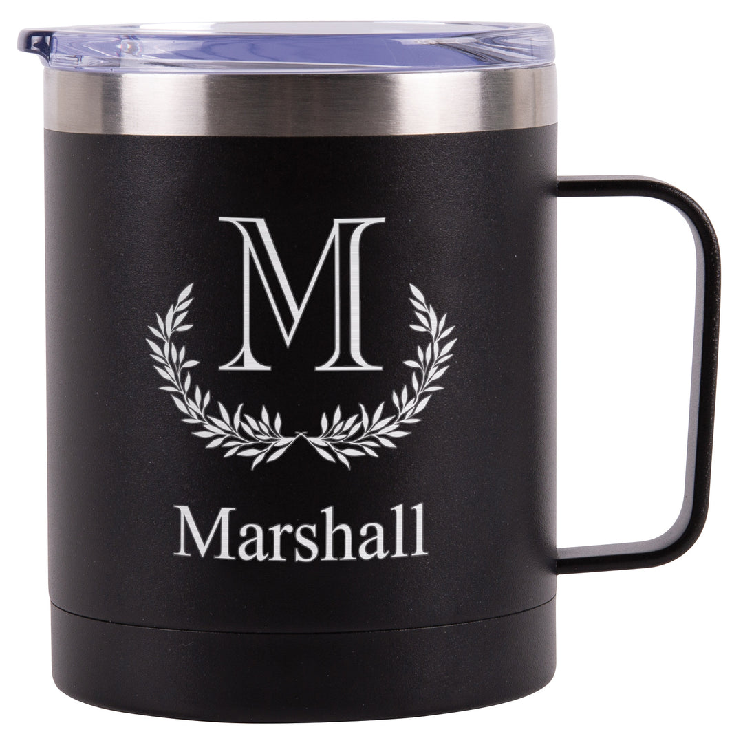 Personalized Black Tumbler with Handle 12oz.