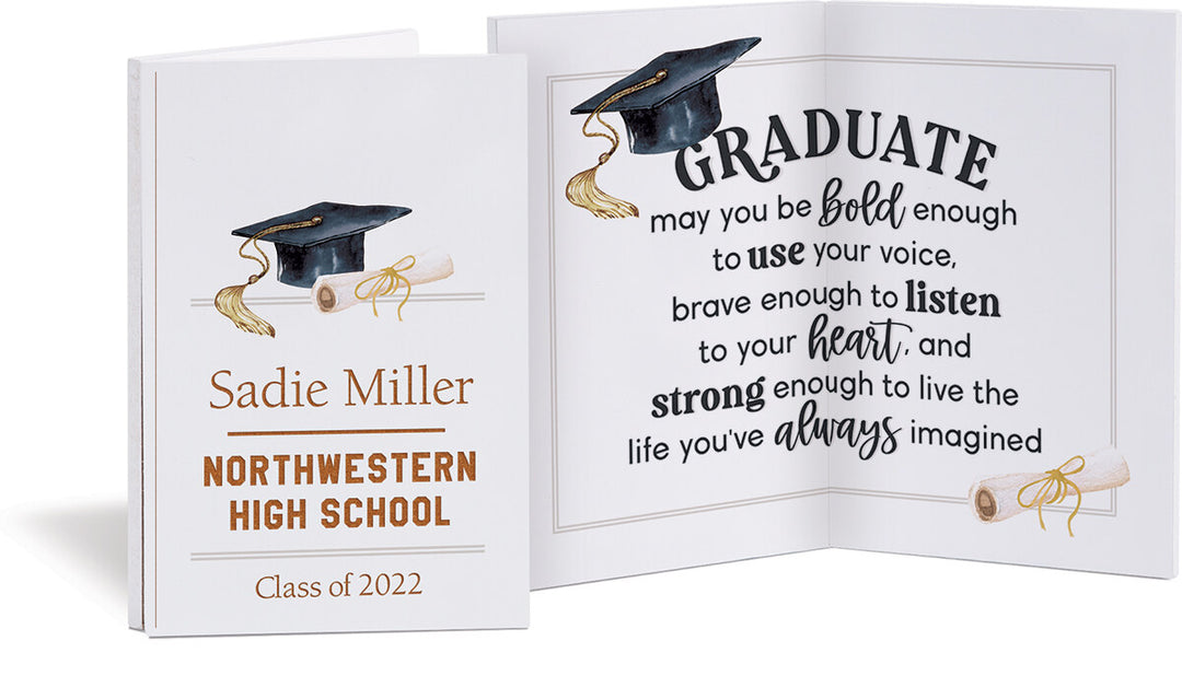 Personalized Graduation Wooden Keepsake Card