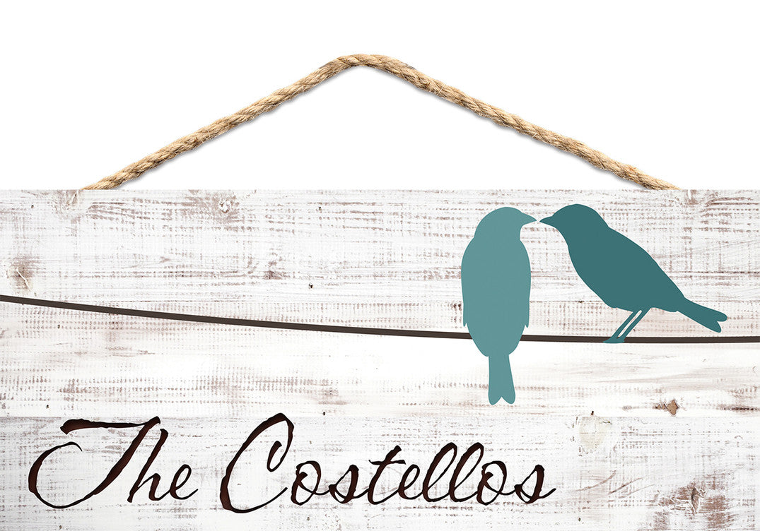 **Personalized Birds Hanging Sign