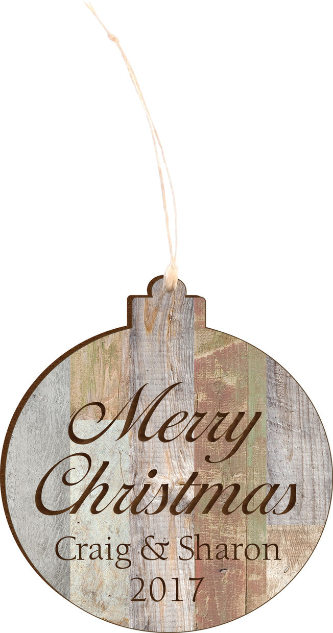 *Personalized Light Faux Wood Ornament