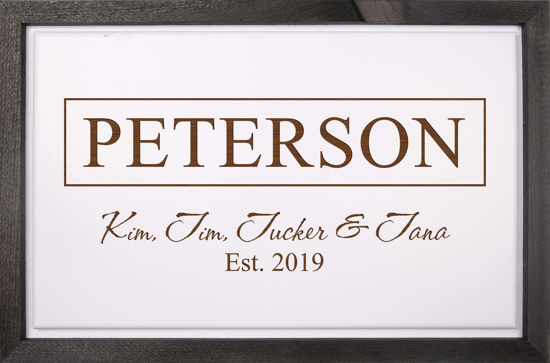 Personalized White Framed Sign