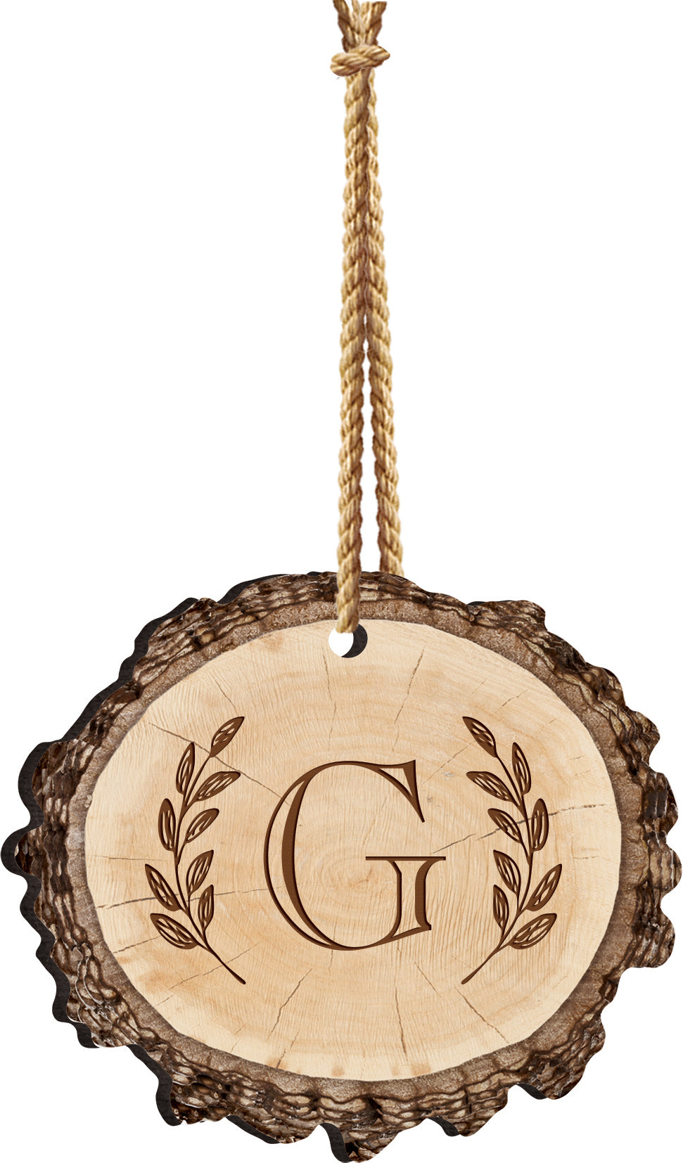 Personalized Faux Sliced Log Hanging Sign