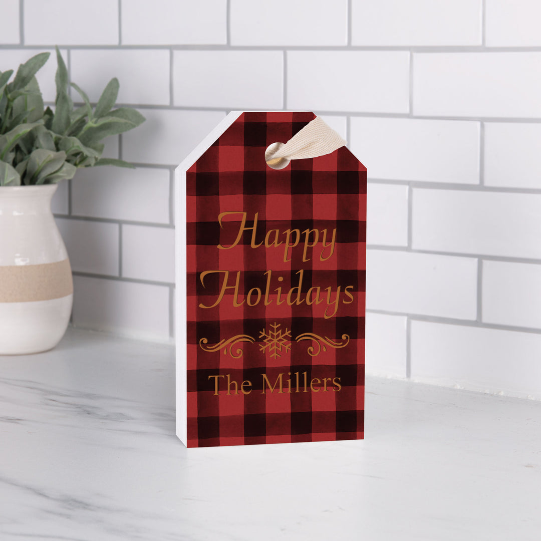 **Personalized Plaid Tag Sign